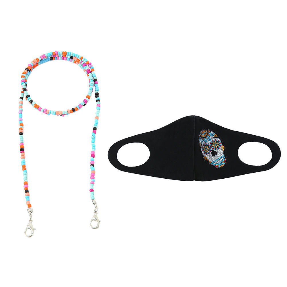 DIY Partial Drill Diamond Painting Face Mask with Chain Mosaic Kit Crafts