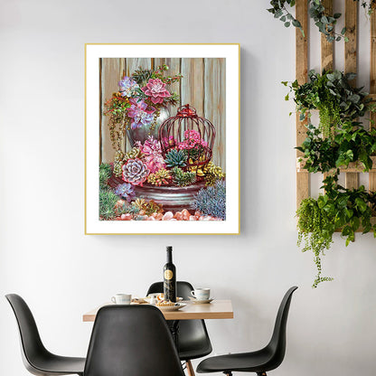 Succulent Plant - Full Round Drill Diamond Painting 30*40CM