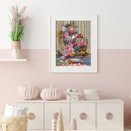 Succulent Plant - Full Round Drill Diamond Painting 30*40CM