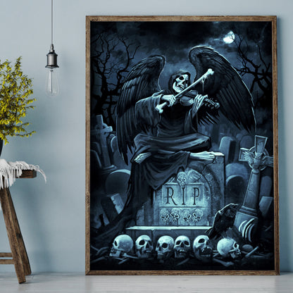 Skull Angel - Full Round Drill Diamond Painting 30*40CM