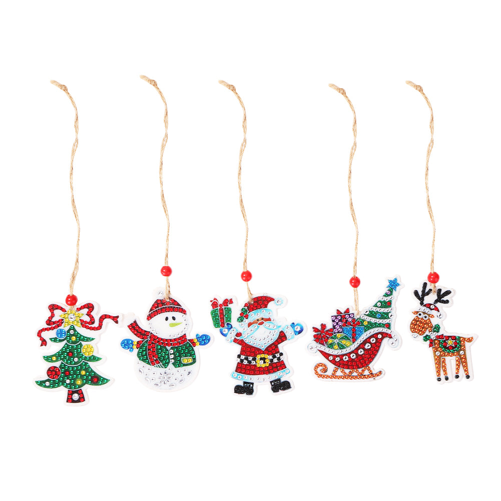 Double-side Christmas Diamond Painting DIY Hanging Pendant Trees Decoration