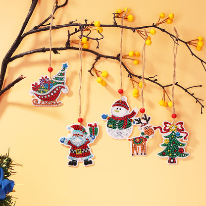 Double-side Christmas Diamond Painting DIY Hanging Pendant Trees Decoration