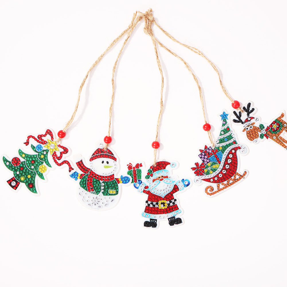 Double-side Christmas Diamond Painting DIY Hanging Pendant Trees Decoration