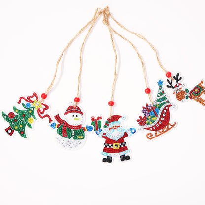 Double-side Christmas Diamond Painting DIY Hanging Pendant Trees Decoration