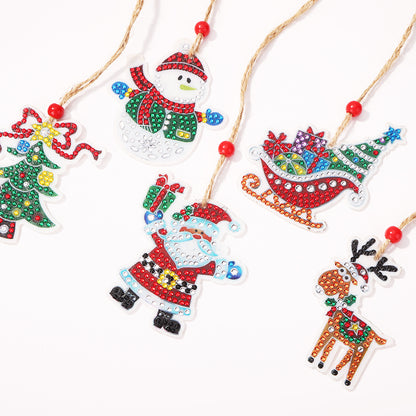 Double-side Christmas Diamond Painting DIY Hanging Pendant Trees Decoration