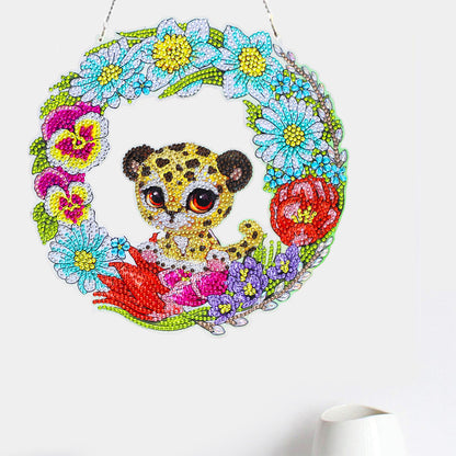 5D Ponit Drill Diamond Painting Crystal Wreath Mosaic Door Hanging Decor
