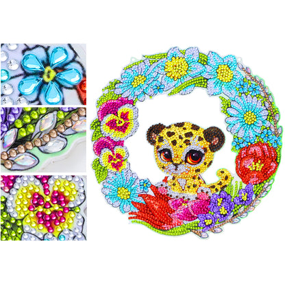 5D Ponit Drill Diamond Painting Crystal Wreath Mosaic Door Hanging Decor