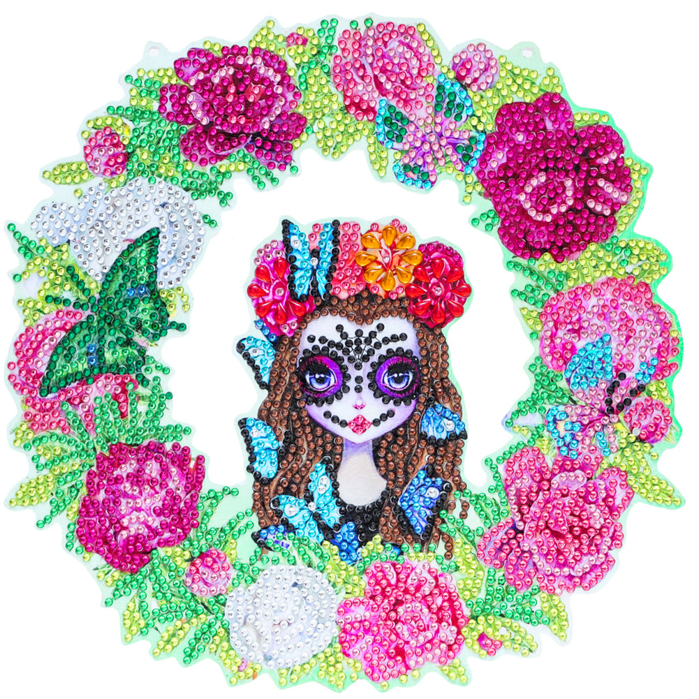 5D Ponit Drill Diamond Painting Crystal Wreath Mosaic Door Hanging Decor