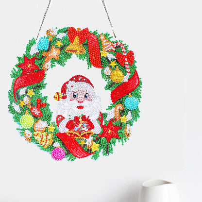 5D Ponit Drill Diamond Painting Crystal Wreath Mosaic Door Hanging Decor