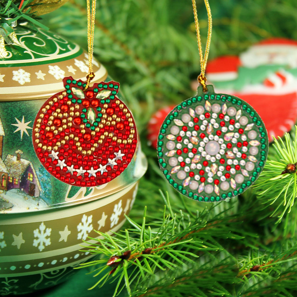 8pcs Christmas Tree Pendant Kit DIY Full Special Shaped Diamond Painting
