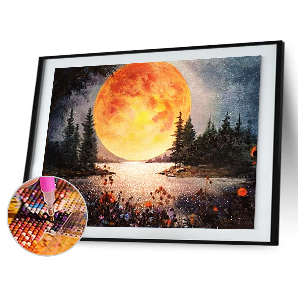 Big Moon - Full Round Drill Diamond Painting 40*30CM