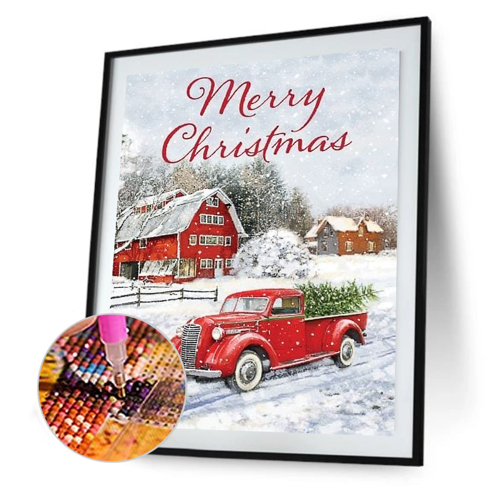 Car Xmas - Full Round Drill Diamond Painting 30*40CM