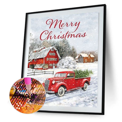 Car Xmas - Full Round Drill Diamond Painting 30*40CM