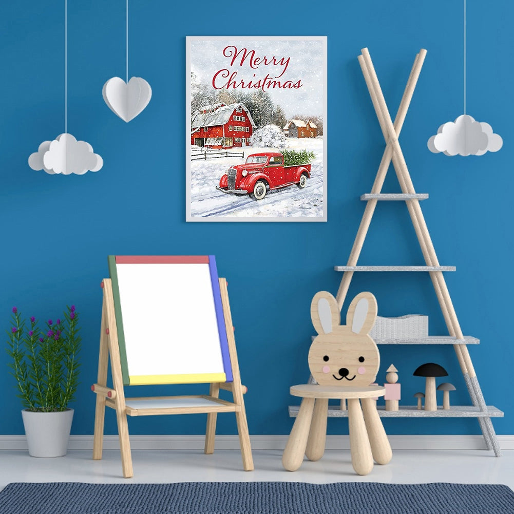 Car Xmas - Full Round Drill Diamond Painting 30*40CM