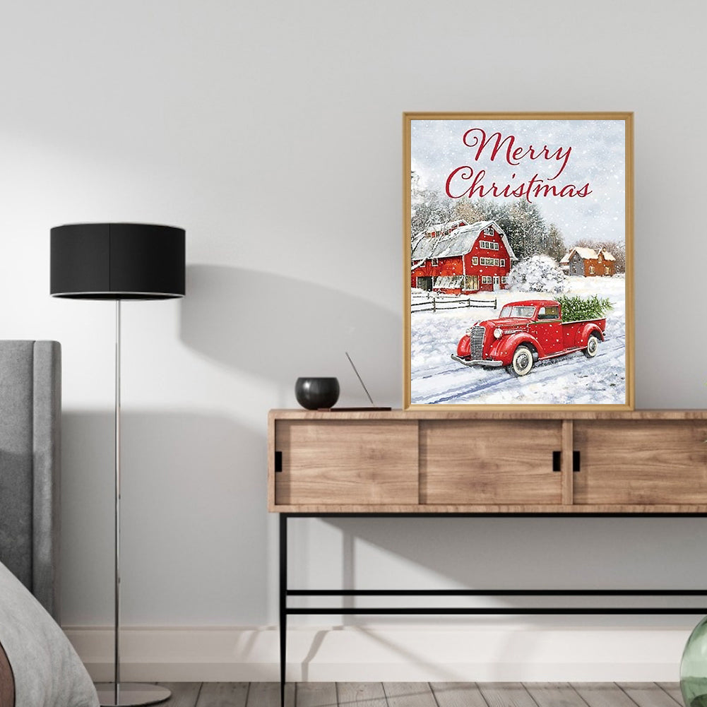 Car Xmas - Full Round Drill Diamond Painting 30*40CM