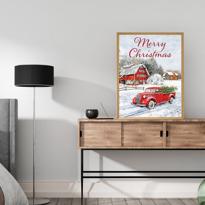 Car Xmas - Full Round Drill Diamond Painting 30*40CM