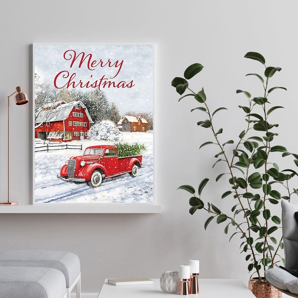 Car Xmas - Full Round Drill Diamond Painting 30*40CM
