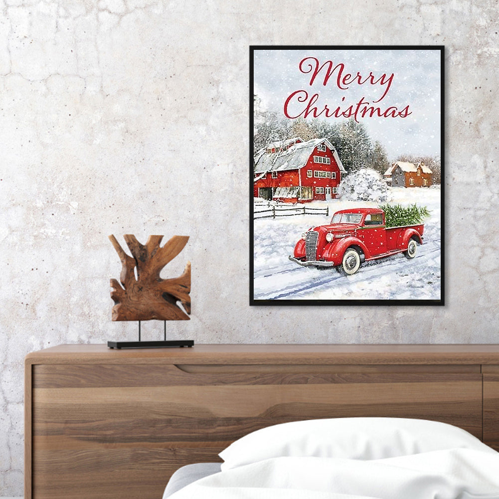 Car Xmas - Full Round Drill Diamond Painting 30*40CM
