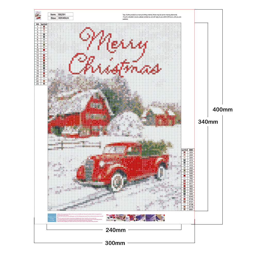 Car Xmas - Full Round Drill Diamond Painting 30*40CM