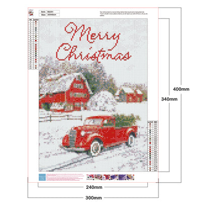 Car Xmas - Full Round Drill Diamond Painting 30*40CM