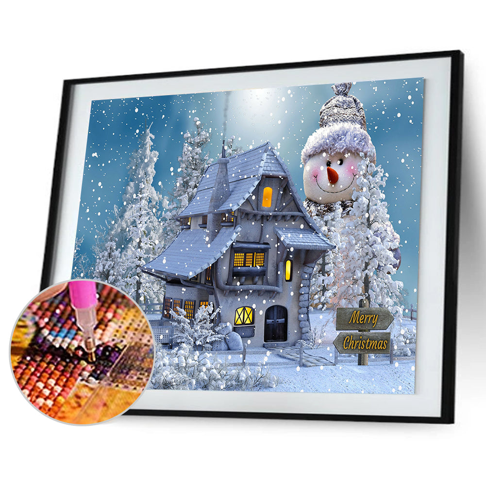 Snow House - Full Round Drill Diamond Painting 50*40CM