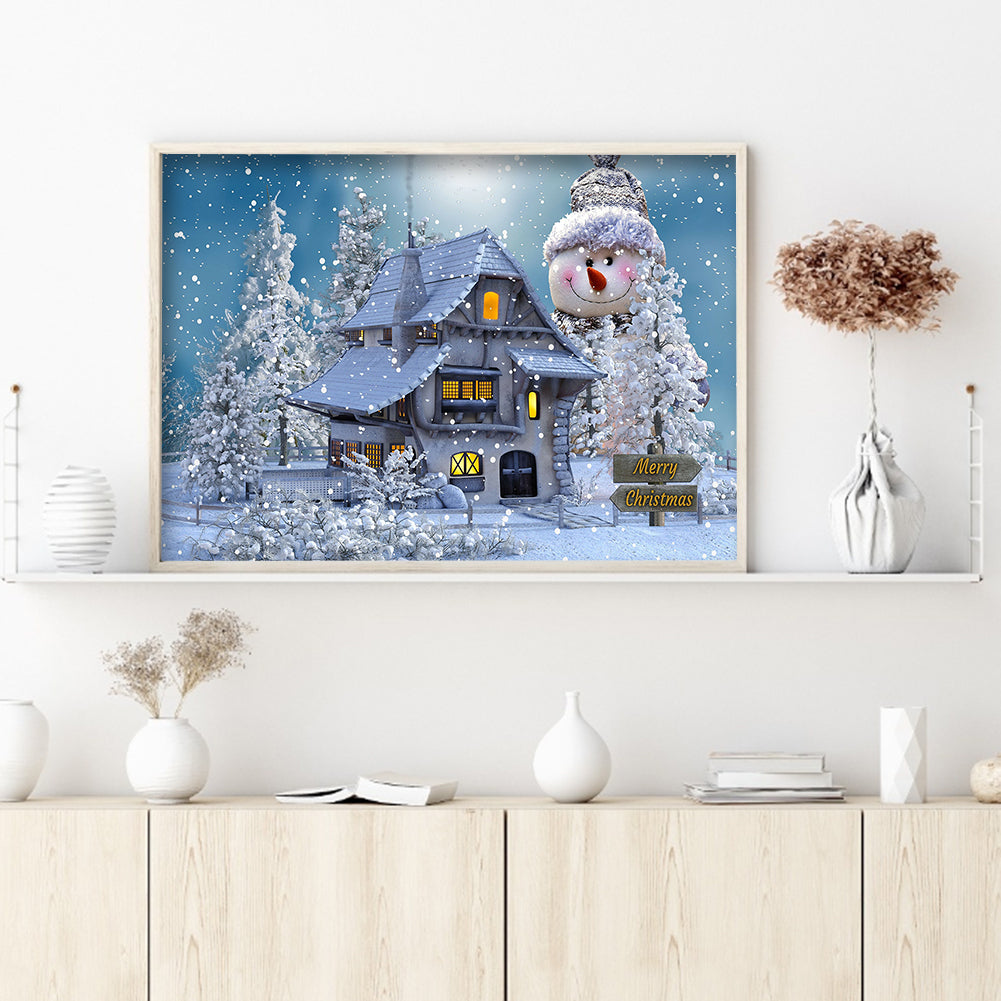 Snow House - Full Round Drill Diamond Painting 50*40CM