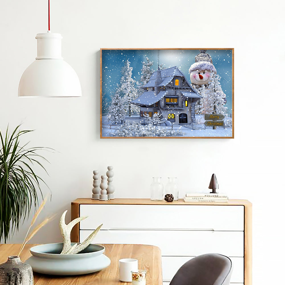 Snow House - Full Round Drill Diamond Painting 50*40CM
