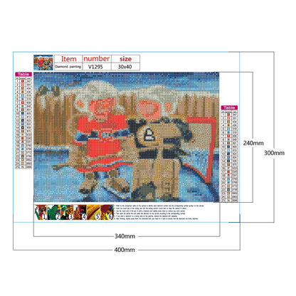 Hockey Sportman - Full Round Drill Diamond Painting 30*40CM