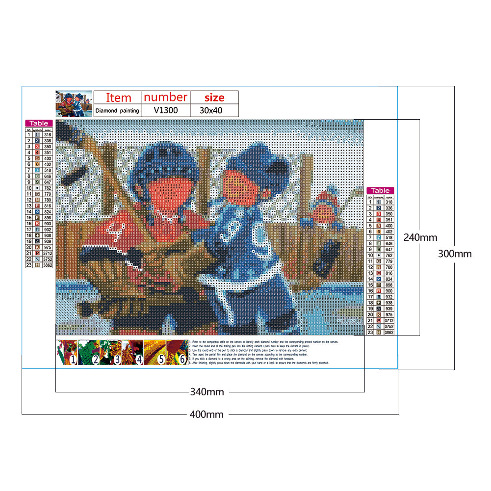 Hockey Sportman - Full Round Drill Diamond Painting 30*40CM