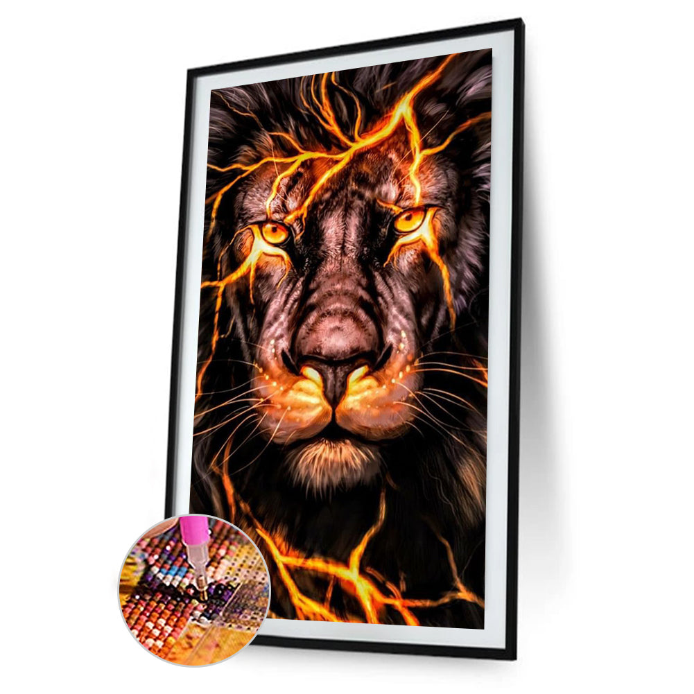 Lion - Full Round Drill Diamond Painting 40*70CM