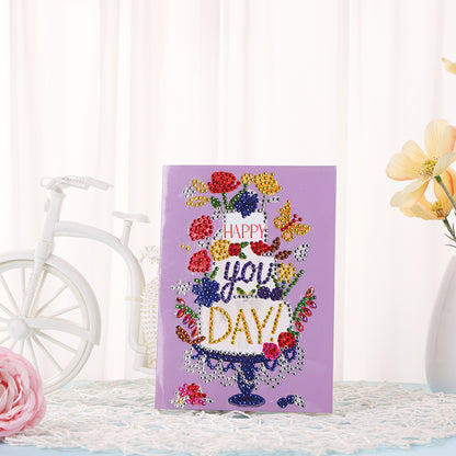 Special Shaped 5D Diamond Painting Happy Birthday Cards DIY Postcards Set