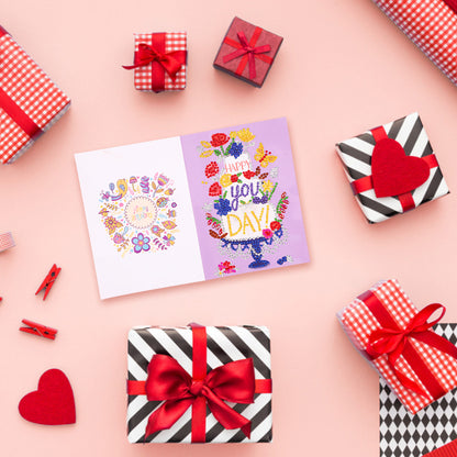 Special Shaped 5D Diamond Painting Happy Birthday Cards DIY Postcards Set