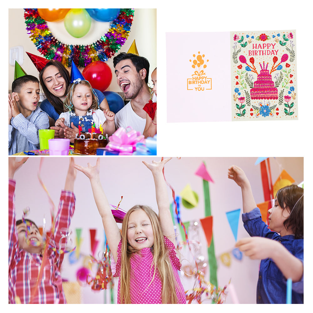 Special Shaped 5D Diamond Painting Happy Birthday Cards DIY Postcards Set