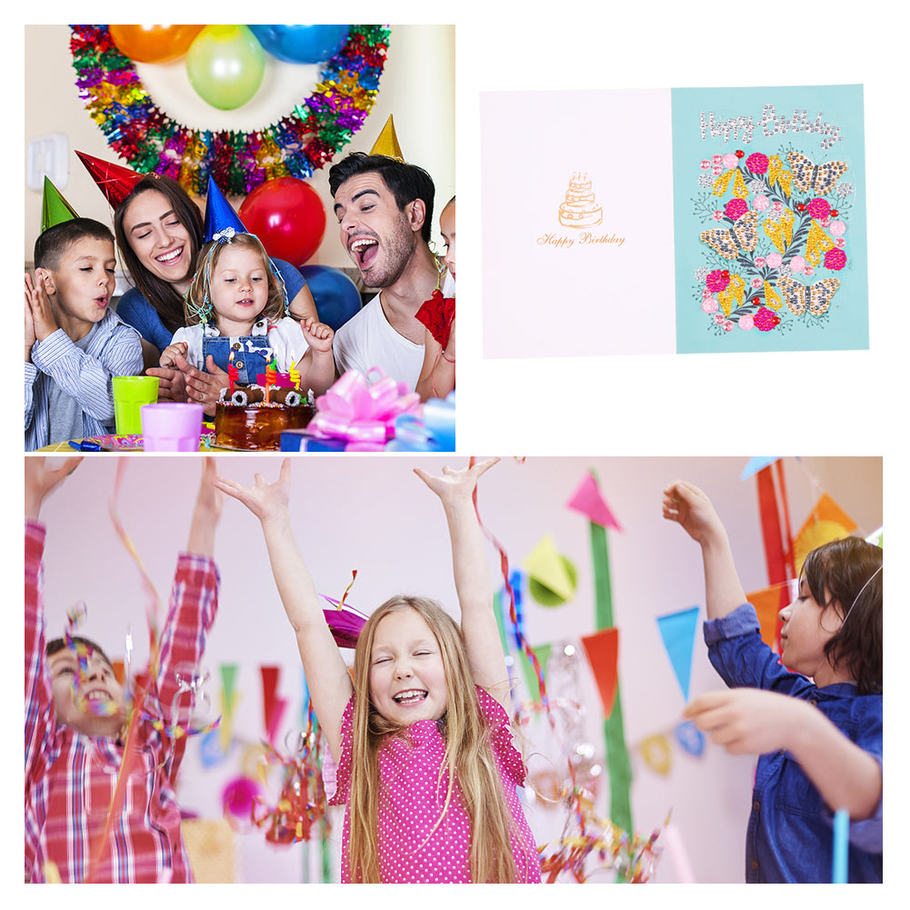 Special Shaped 5D Diamond Painting Happy Birthday Cards DIY Postcards Set