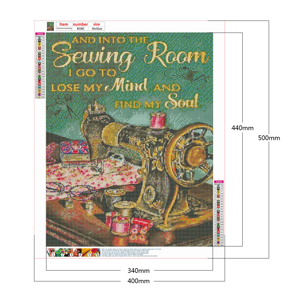 Sewing Machine - Full Round Drill Diamond Painting 40*50CM