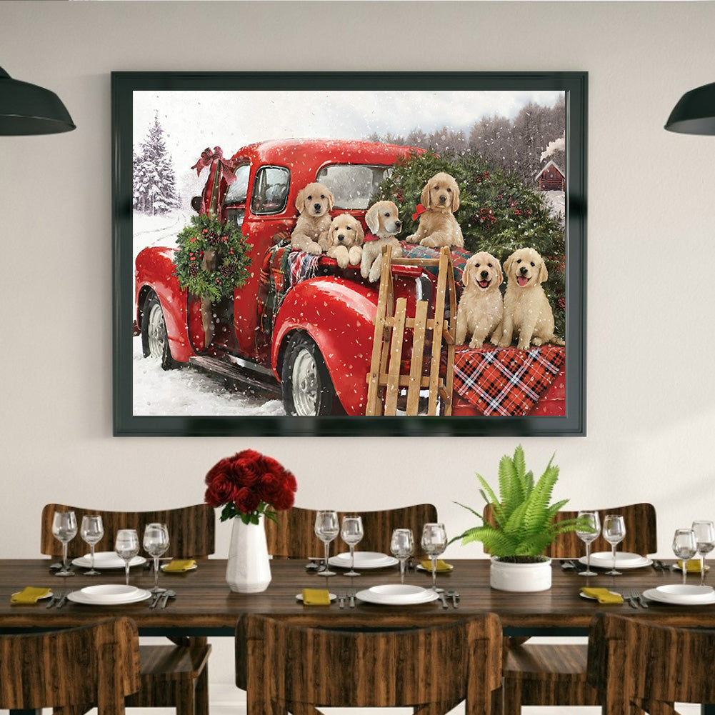 Dogs - Full Round Drill Diamond Painting 40*30CM