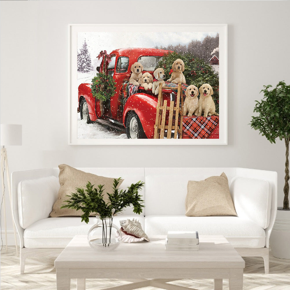 Dogs - Full Round Drill Diamond Painting 40*30CM
