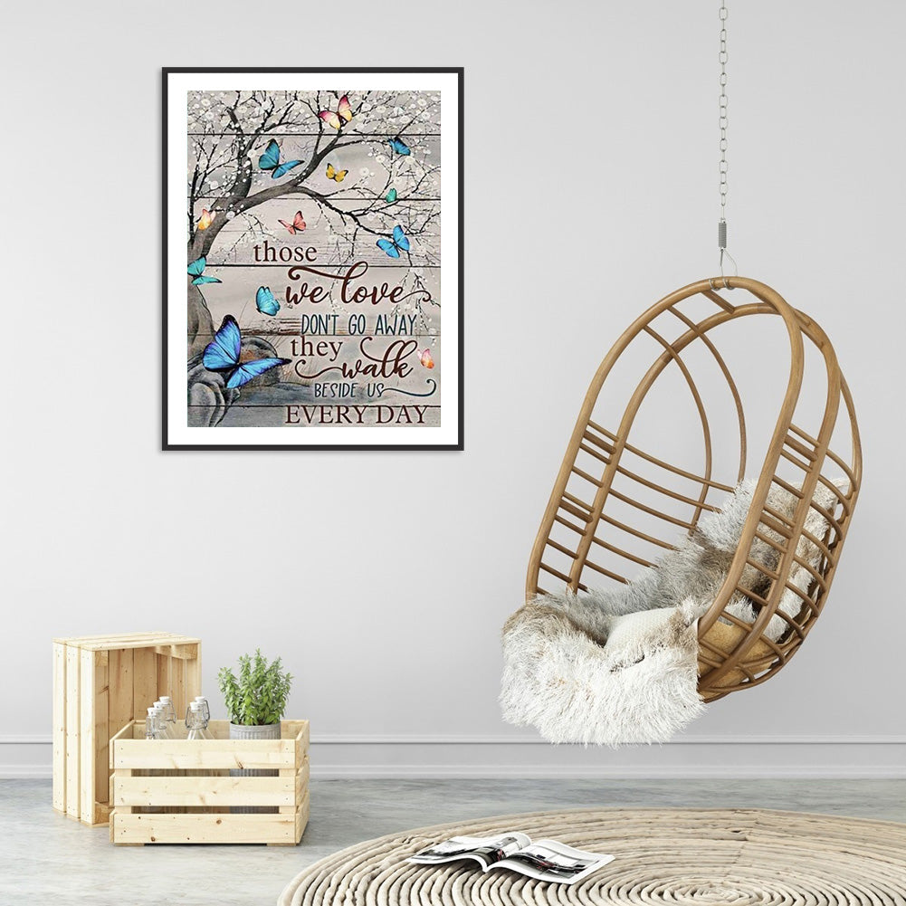 Butterfly Letter - Full Round Drill Diamond Painting 40*50CM