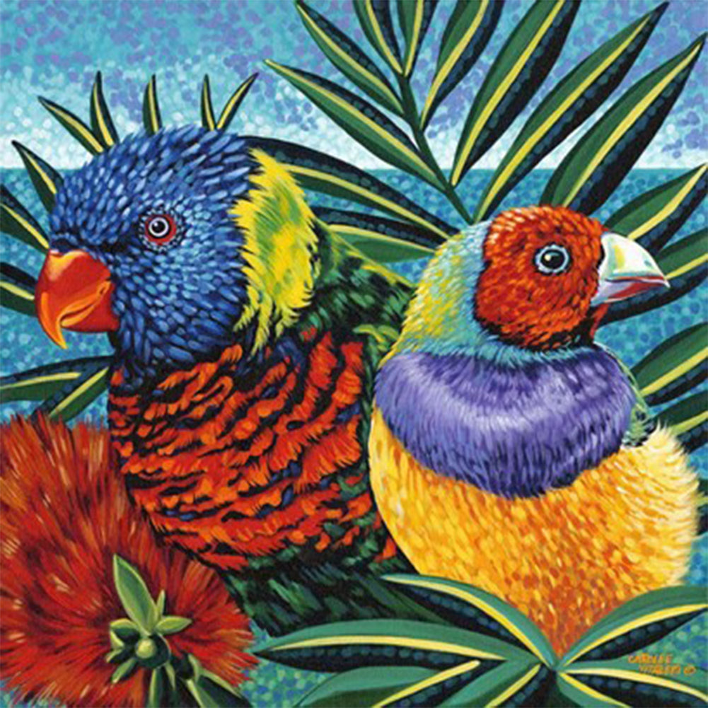 European Parrot - Full Round Drill Diamond Painting 30*30CM