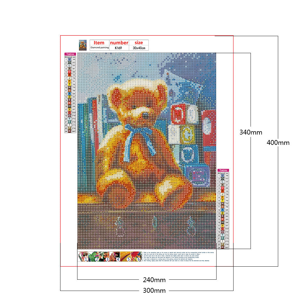 Cartoon Bear - Full Round Drill Diamond Painting 30*40CM