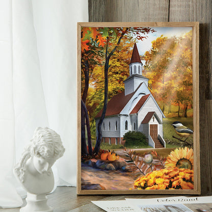 Church Scenery - Full Round Drill Diamond Painting 30*40CM