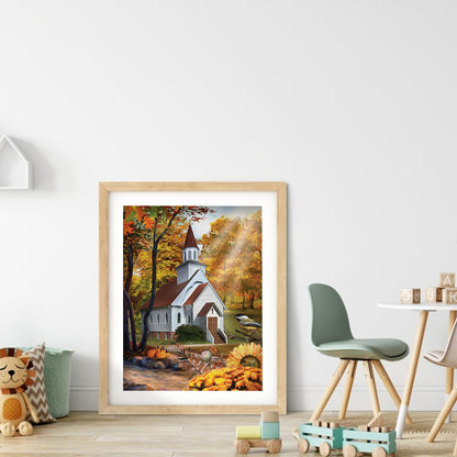 Church Scenery - Full Round Drill Diamond Painting 30*40CM