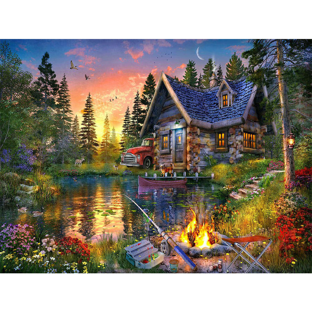 Mountain Water - Full Round Drill Diamond Painting 50*40CM