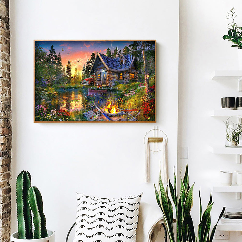 Mountain Water - Full Round Drill Diamond Painting 50*40CM