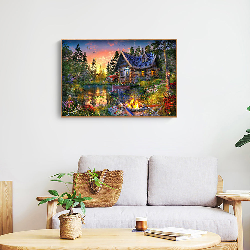 Mountain Water - Full Round Drill Diamond Painting 50*40CM