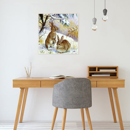Snow Bunny - Full Round Drill Diamond Painting 30*30CM