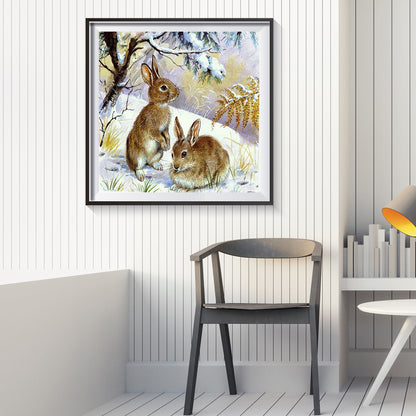 Snow Bunny - Full Round Drill Diamond Painting 30*30CM