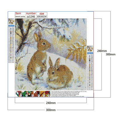 Snow Bunny - Full Round Drill Diamond Painting 30*30CM