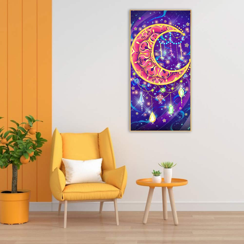 Moon Feather - Full Round Drill Diamond Painting 30*60CM