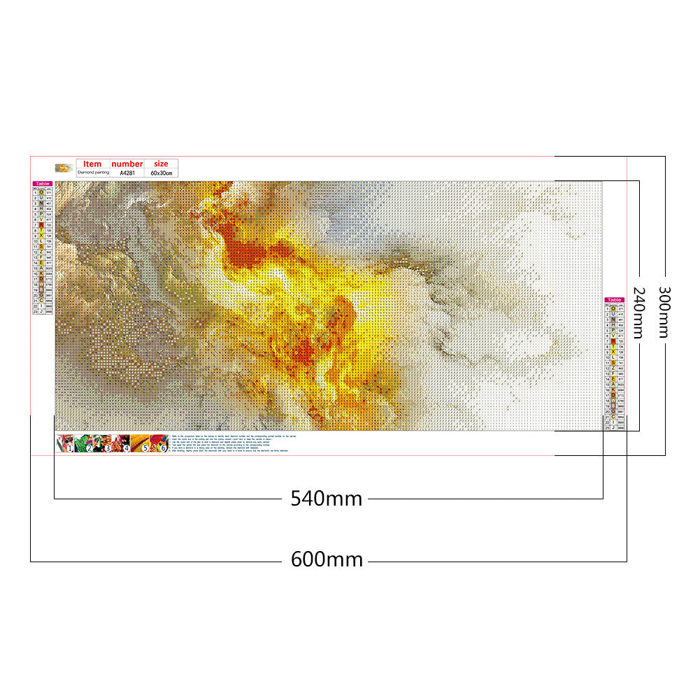 Abstract Painting - Full Round Drill Diamond Painting 60*30CM